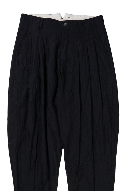 calmlence - PANTS008 - TRIPLE PLEATED WIDE - BLK