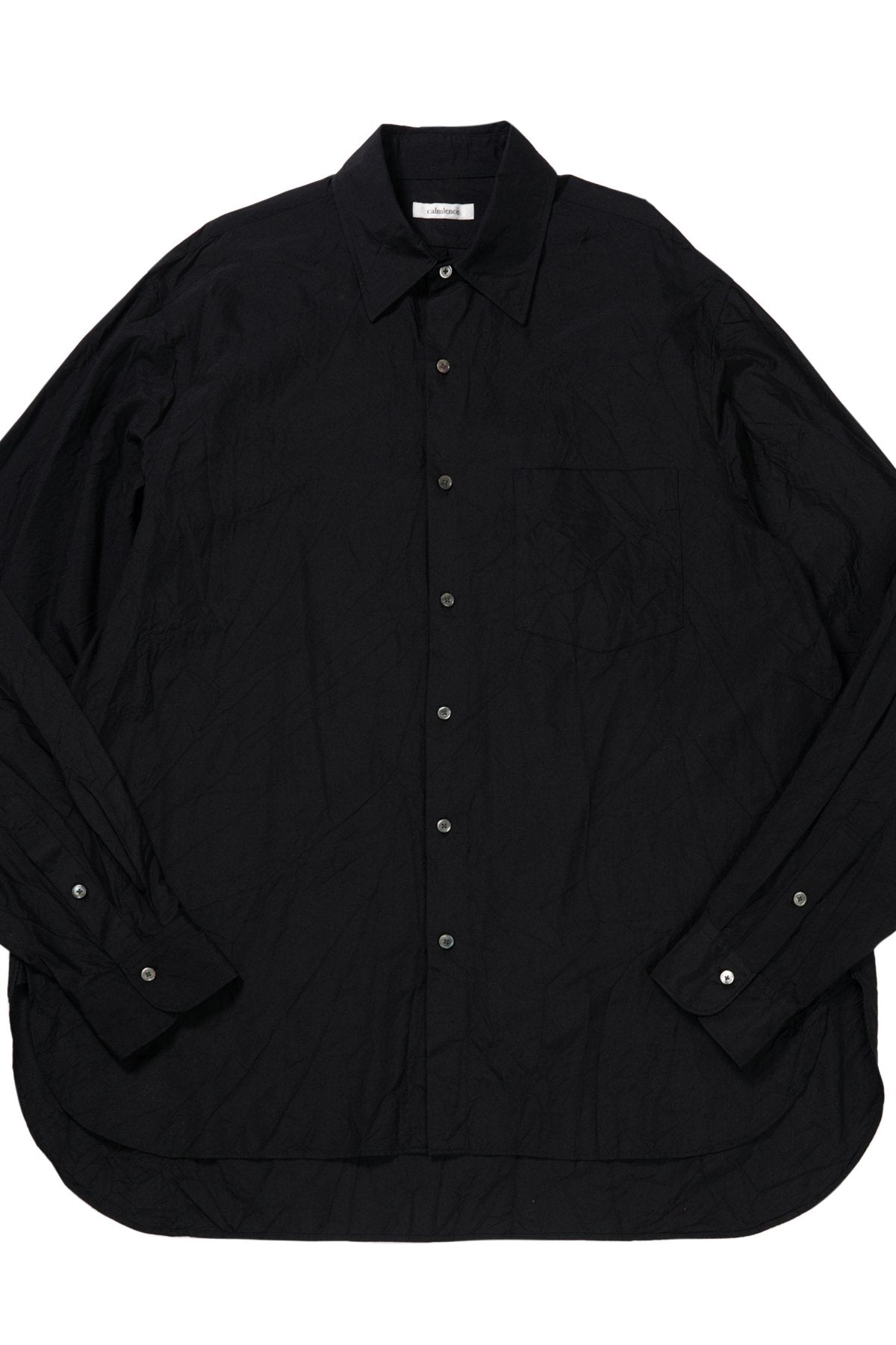 calmlence - ★★★ SHIRT003 - REGULAR COLLAR SHIRT - BLK