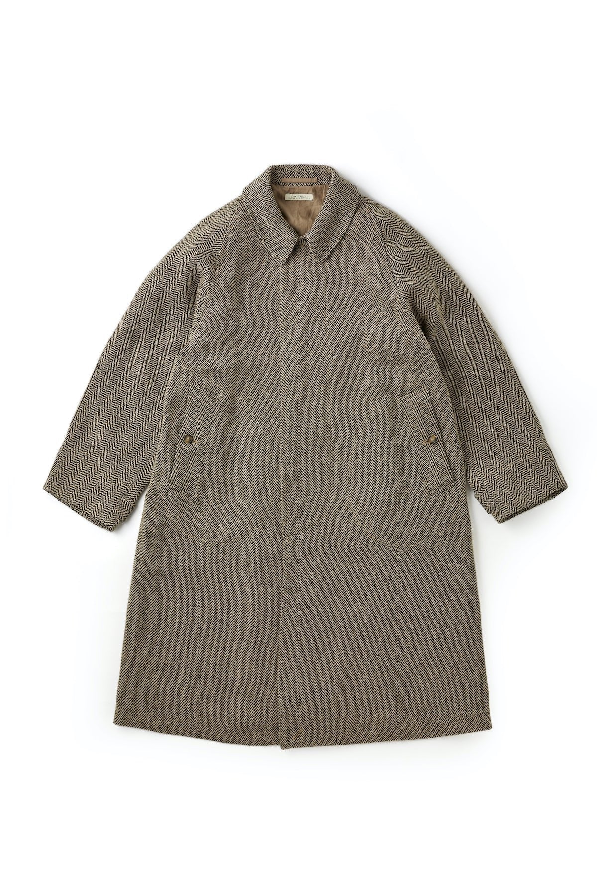 OLD JOE - SLIT-BACK GENTS COAT - HERRINGBONE BEIGE