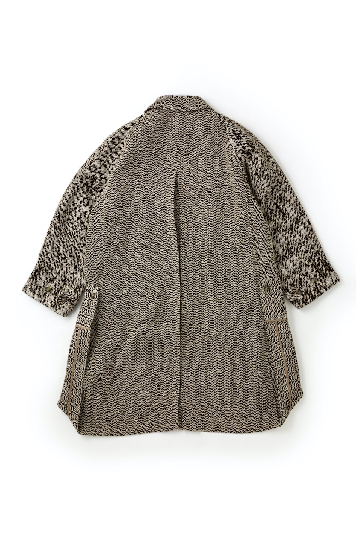 OLD JOE - SLIT-BACK GENTS COAT - HERRINGBONE BEIGE