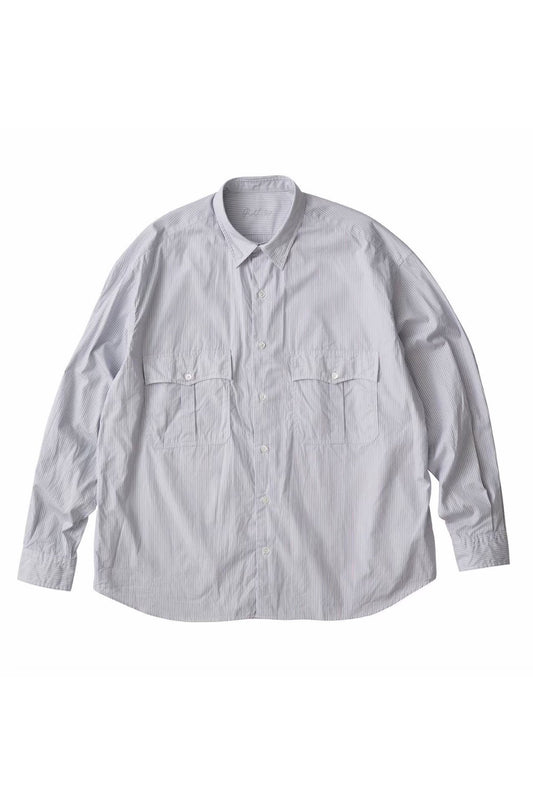 Porter Classic - ROLL UP STRIPE SHIRT - GRAY