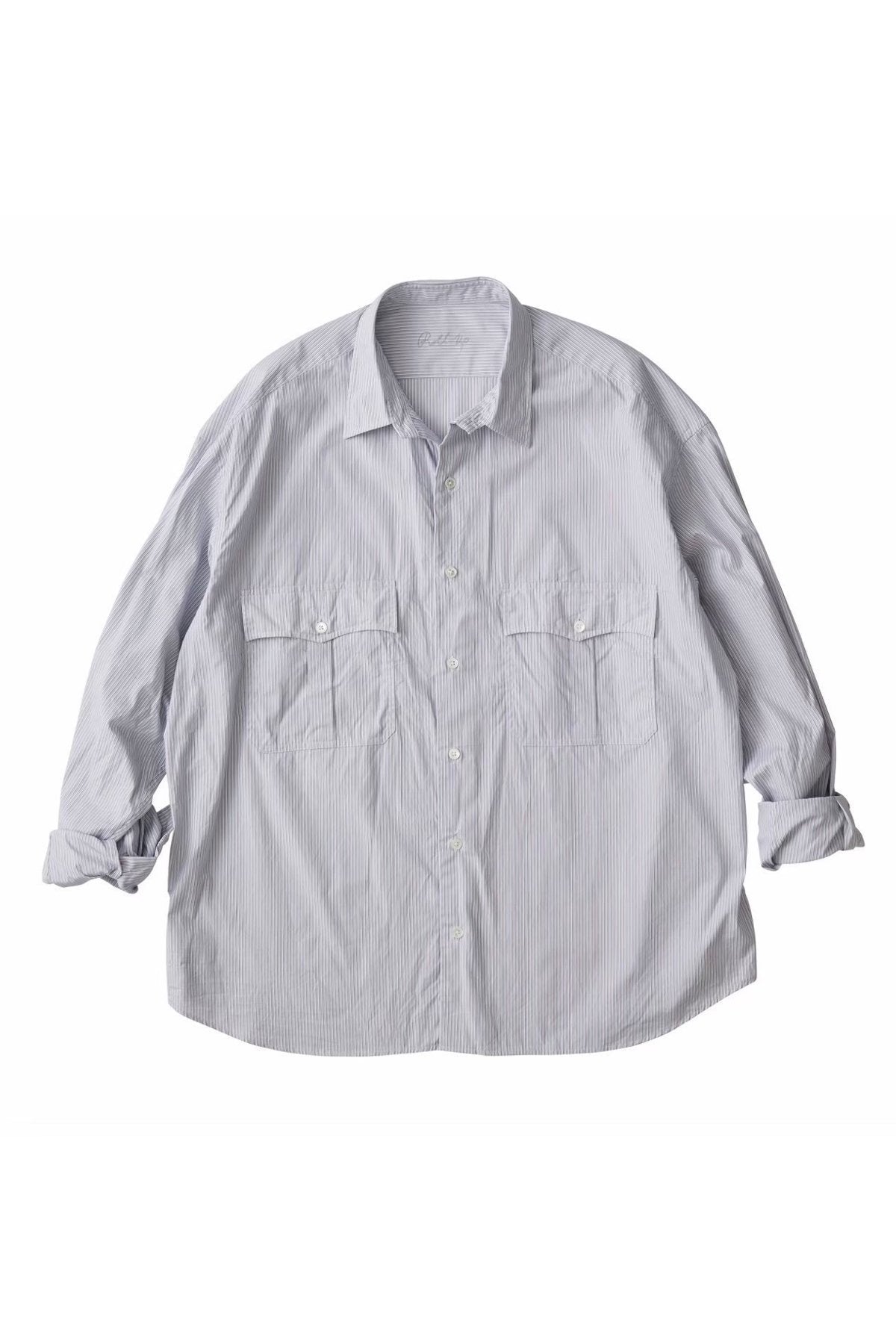 Porter Classic - ROLL UP STRIPE SHIRT - GRAY