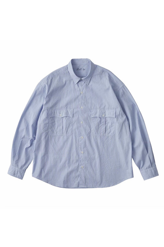 Porter Classic - ROLL UP STRIPE SHIRT - BLUE