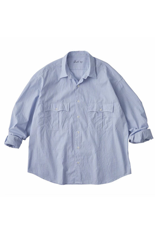 Porter Classic - ROLL UP STRIPE SHIRT - BLUE