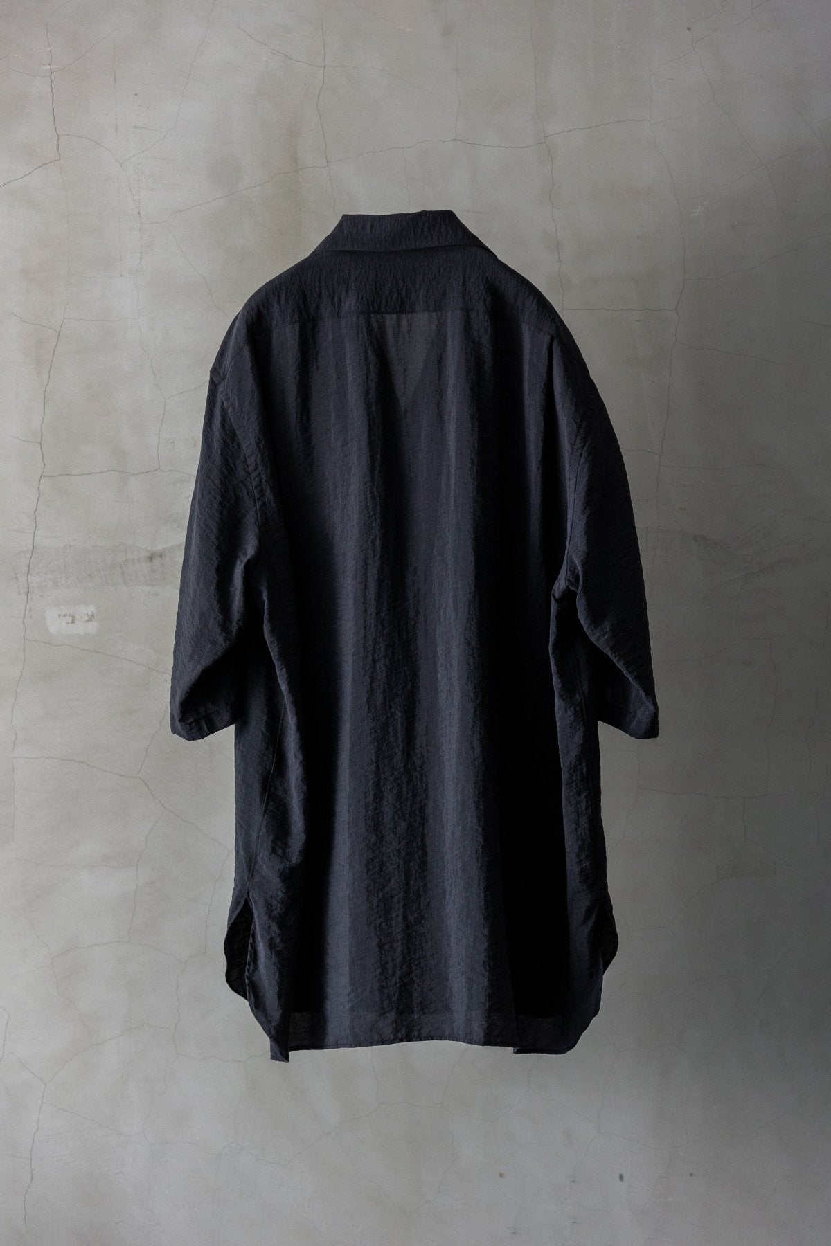 calmlence - SHIRT007 - OPEN COLLAR SS SHIRT - BLK