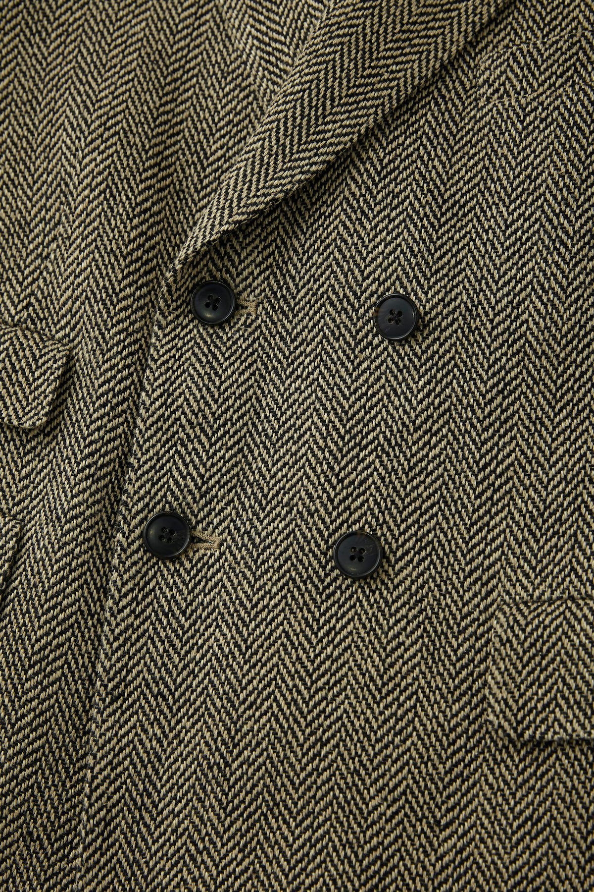 OLD JOE - DOUBLE-BREASTED SWING JACKET - HERRING BONE(BEIGE)