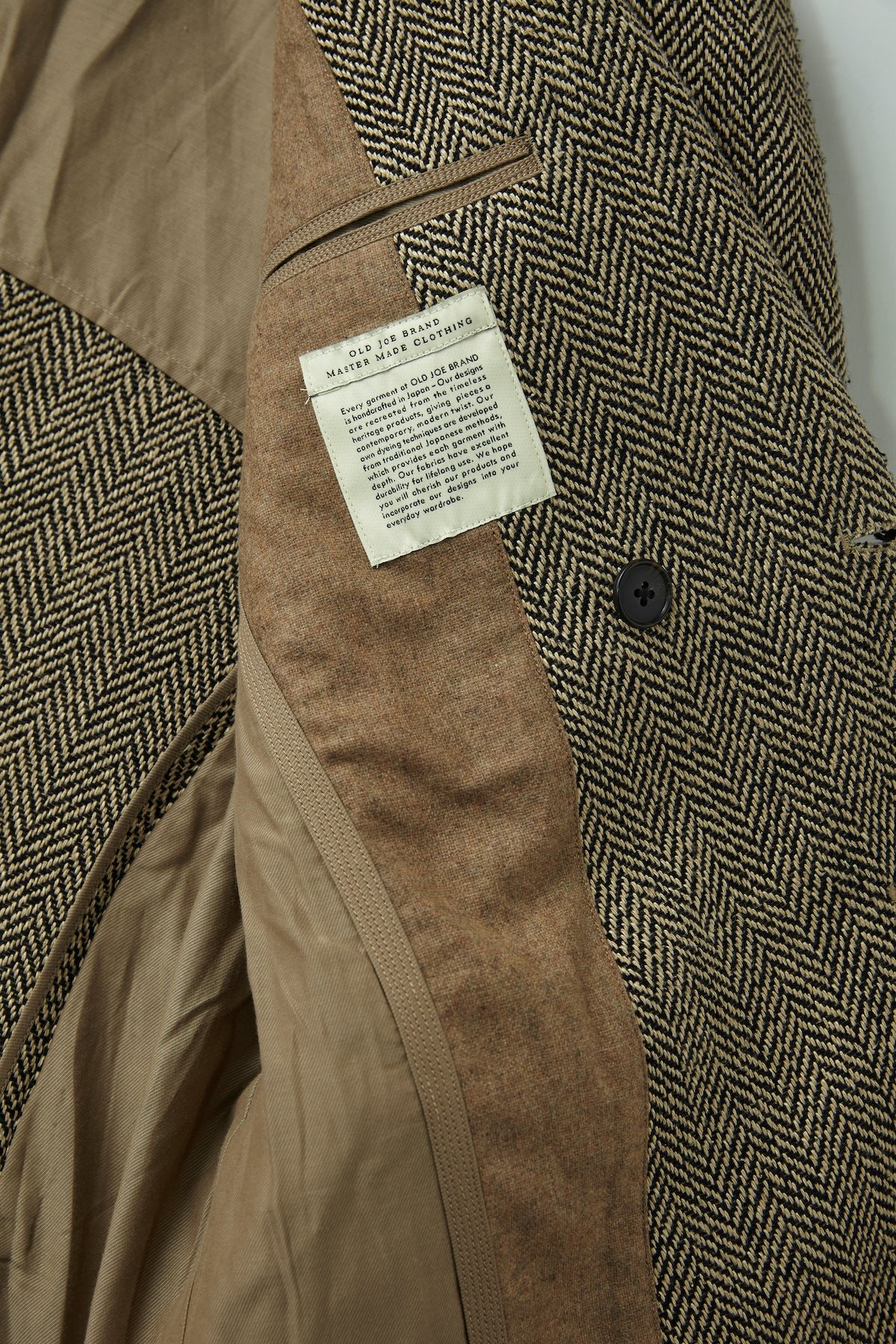 OLD JOE - DOUBLE-BREASTED SWING JACKET - HERRING BONE(BEIGE)