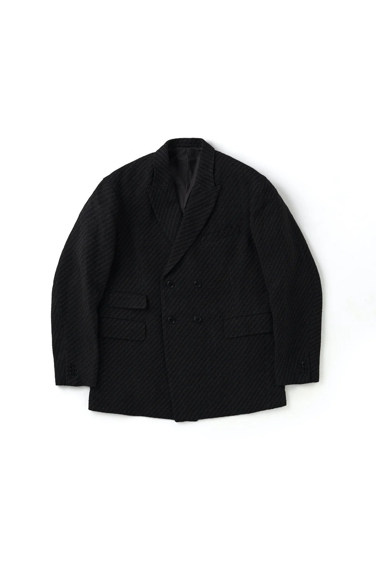 OLD JOE - DOUBLE-BREASTED SWING JACKET - TWILL(BLACK)