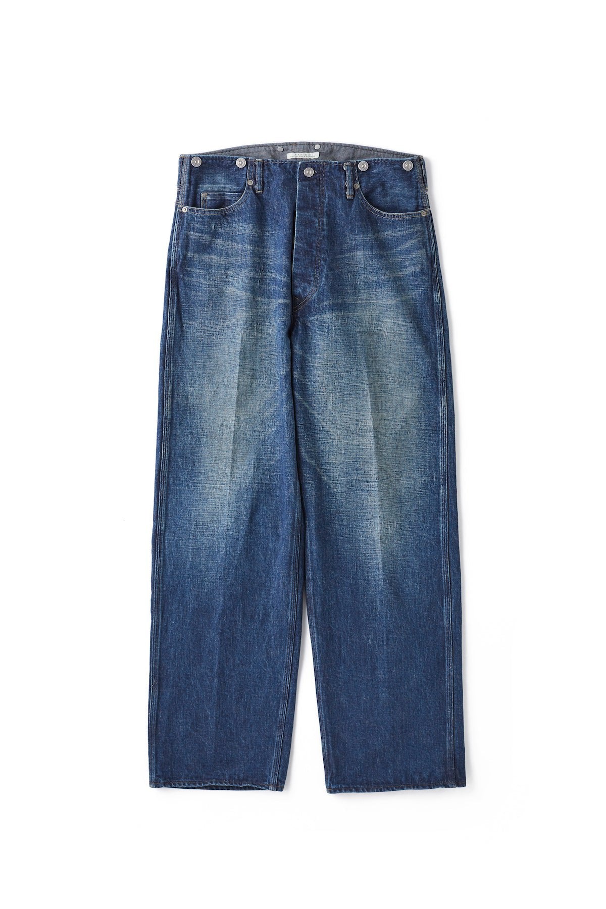 OLD JOE - BELTLESS WAIST JEAN TROUSER"990"  - FADE  INDIGO