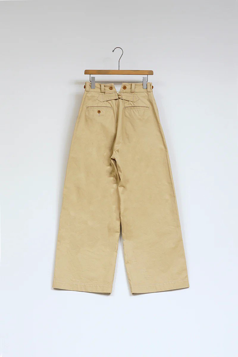 Nigel Cabourn woman - WIDE CHINO PANT - BEIGE