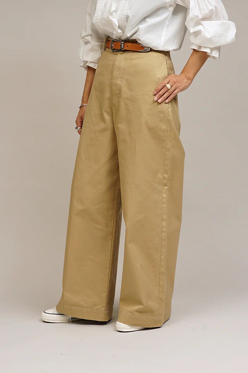 Nigel Cabourn woman - WIDE CHINO PANT - BEIGE