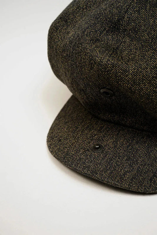 ◯ Nigel Cabourn - CASQUETTE BLACK CHAMBRAY HEMP - CHARCOAL  GRAY