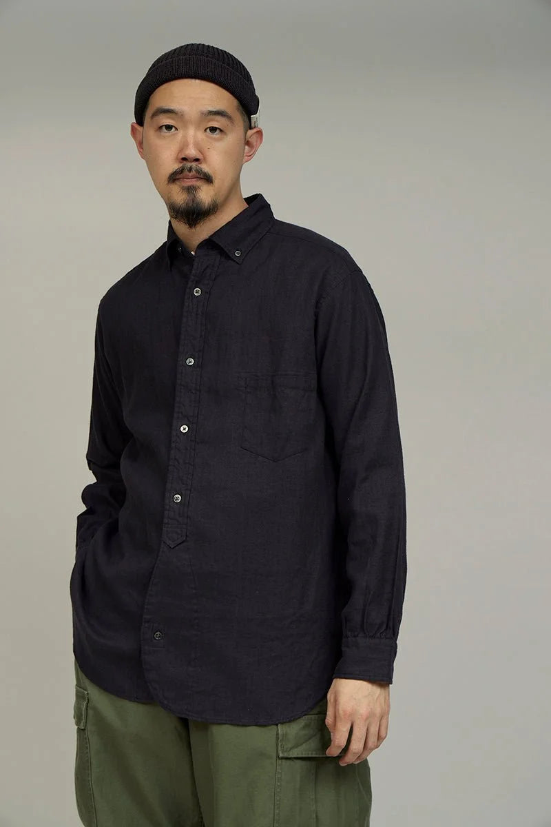 ◯ Nigel Cabourn - BRITISH OFF SH HEMPHORSE CLOTH - CHARCOAL  GRAY