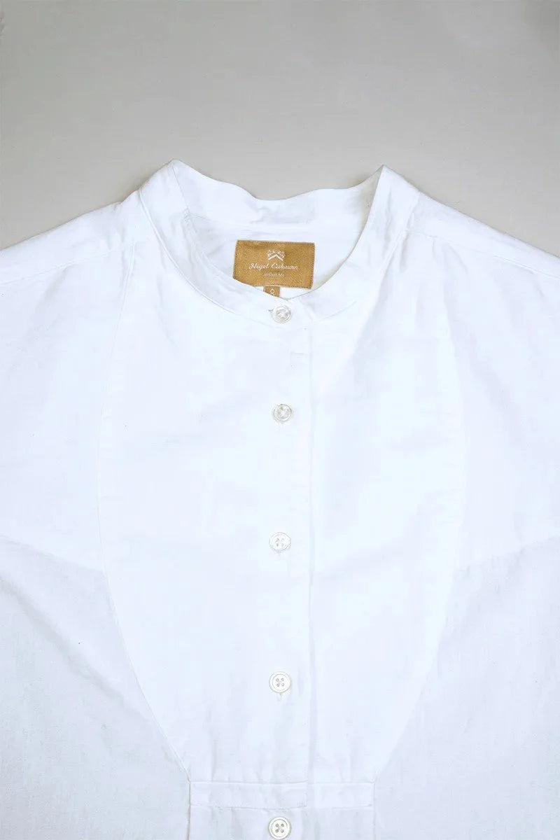 ◯ Nigel Cabourn woman - DRESS SHIRT DUNGAREE - WHITE -