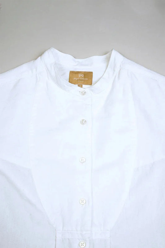 ◯ Nigel Cabourn woman - DRESS SHIRT DUNGAREE - WHITE -