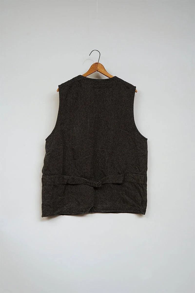 ◯ Nigel Cabourn - FRENCH WORK VEST HEMP - CHARCOAL  GRAY -