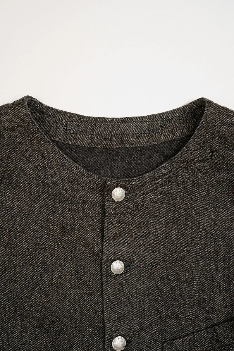 ◯ Nigel Cabourn - FRENCH WORK VEST HEMP - CHARCOAL  GRAY -