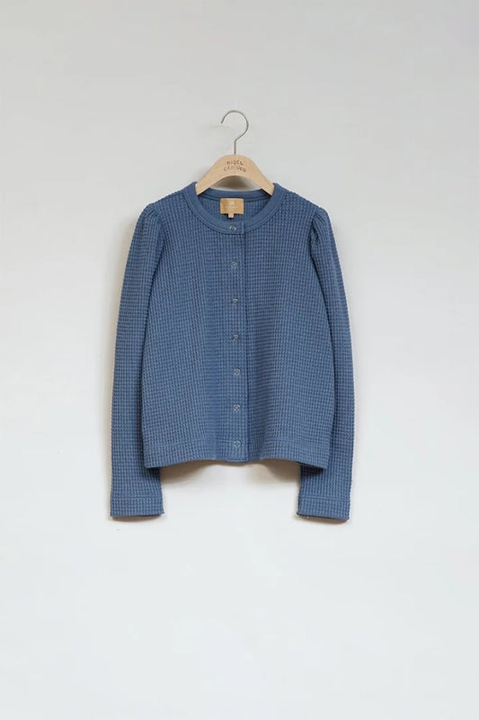 ◯ Nigel Cabourn woman - GATHER SLEEVE HEAVY WAFFLE C/D - INDIGO