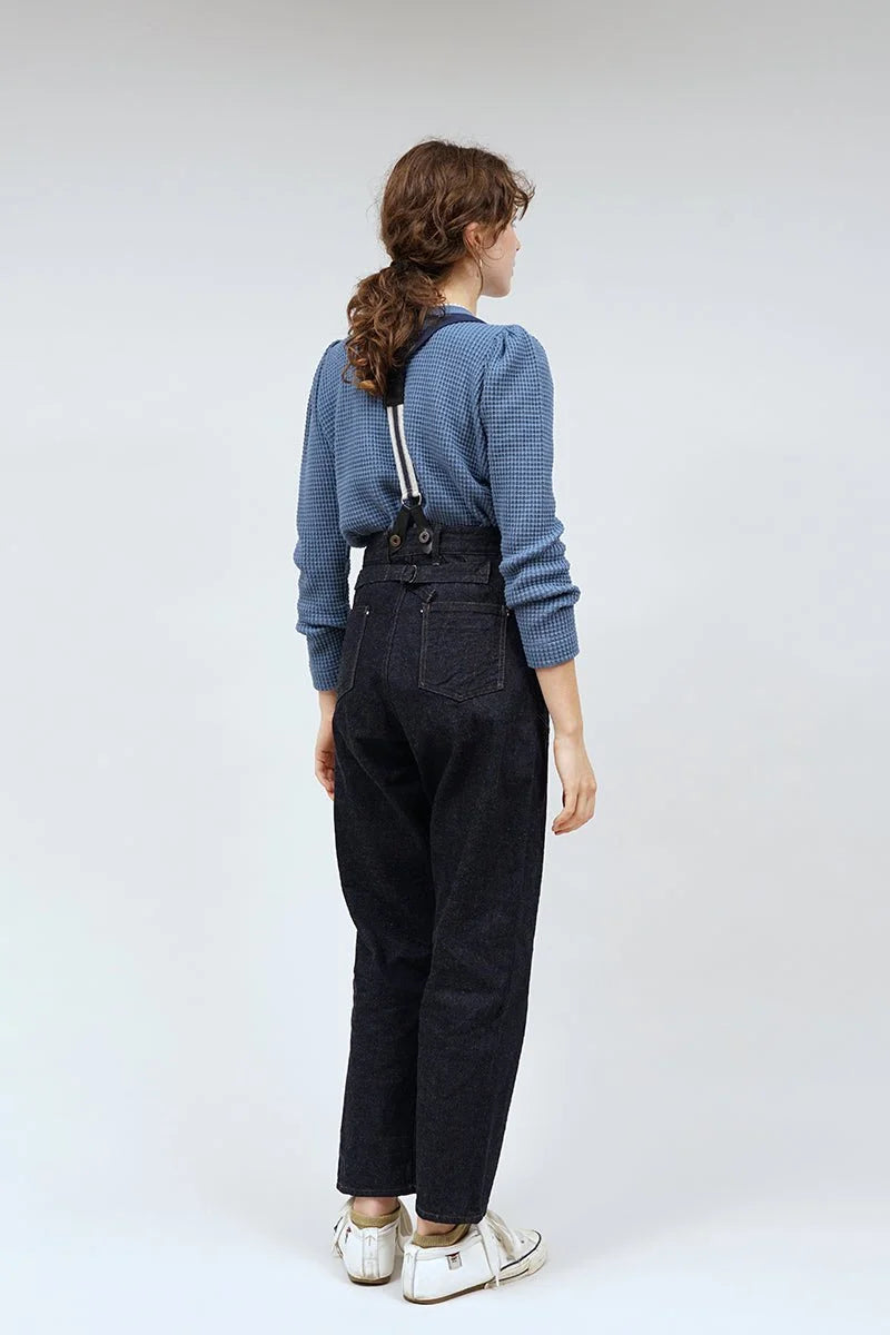 ◯ Nigel Cabourn woman - GATHER SLEEVE HEAVY WAFFLE C/D - INDIGO