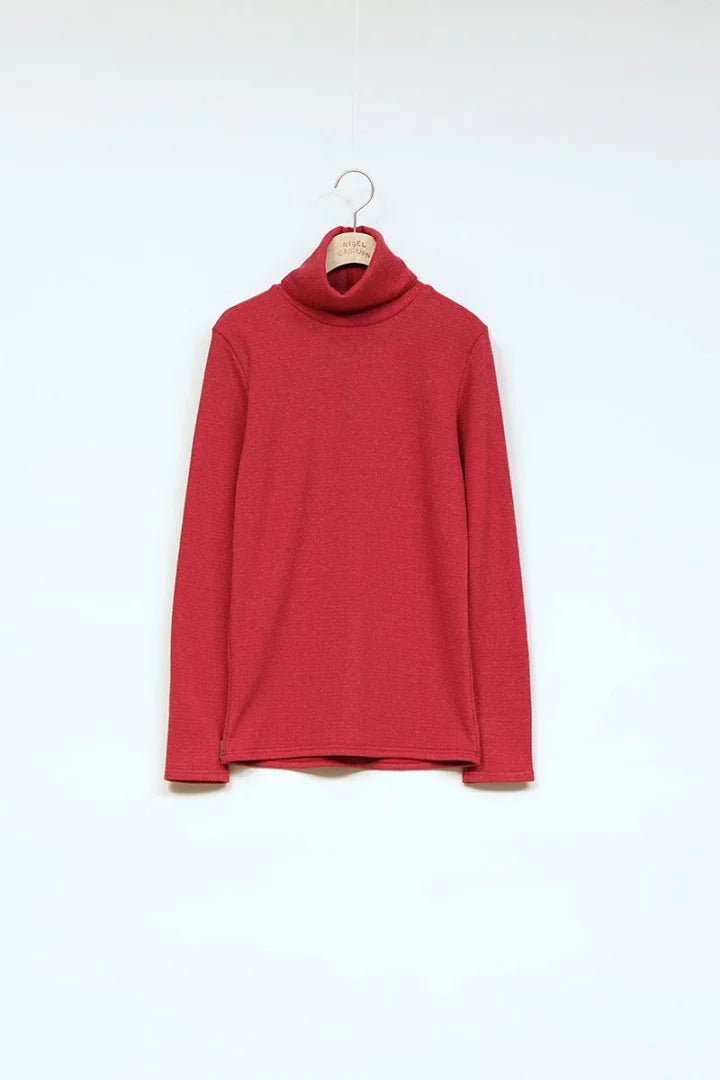 Nigel Cabourn woman - HIGH NECK LONG SLEEVE C/S - RED