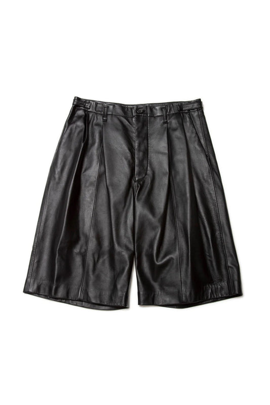 quitan - WIDE TUCKED SHORTS - BLACK