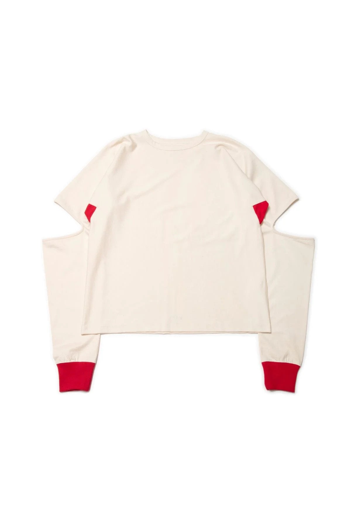 quitan - KIMONO LS TEE - ECRU/RED