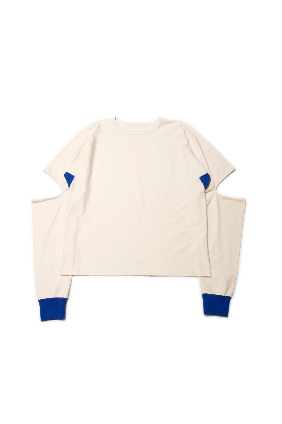 quitan - KIMONO LS TEE - ECRU/BLUE