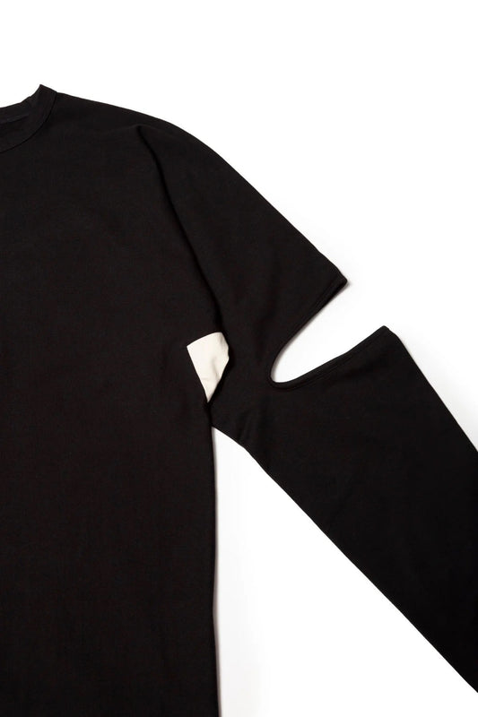 quitan -KIMONO LS TEE - BLACK/ECRU