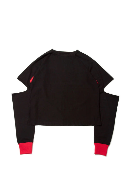 quitan -KIMONO LS TEE - BLACK/RED