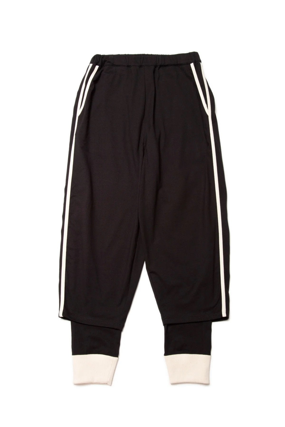 quitan - KASANE EASY PANTS - BLACK/ECRU