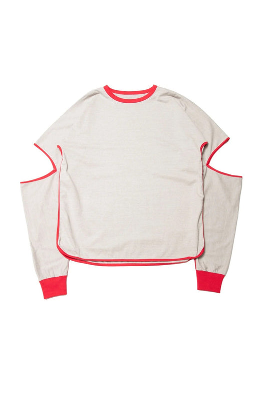 quitan -KIMONO LS TEE - GRAY/RED