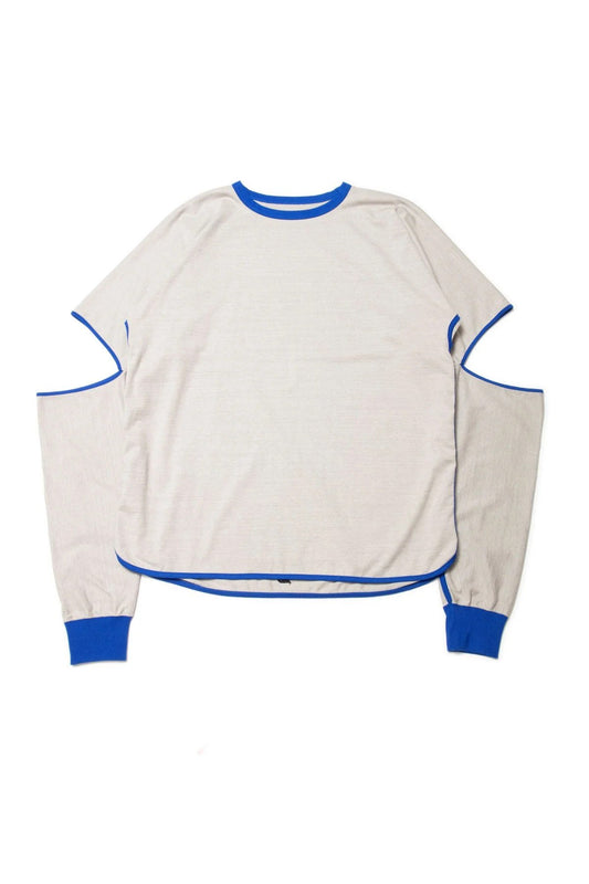 quitan -KIMONO LS TEE - GRAY/BLUE