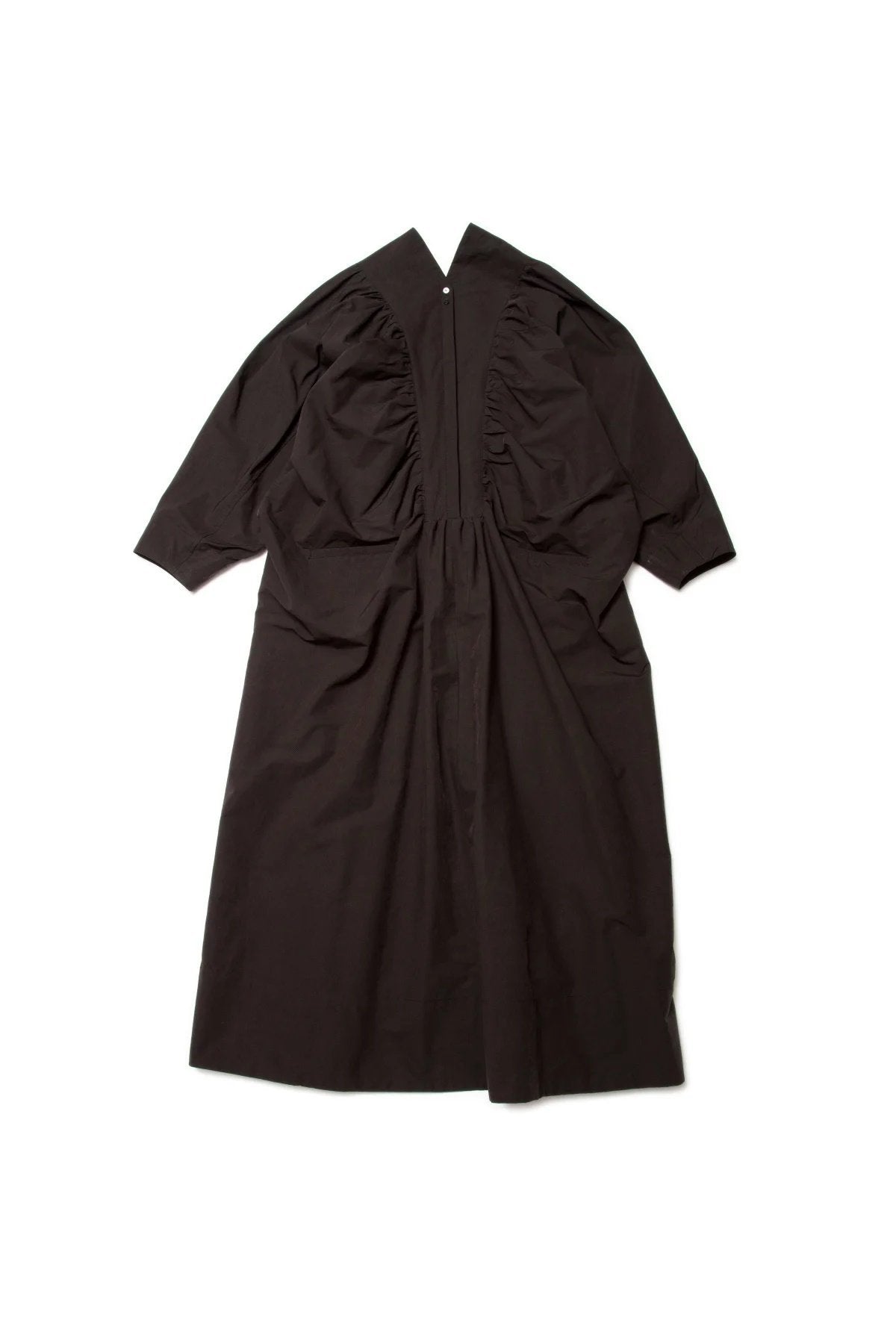 quitan - GATHER DRESS - BLACK