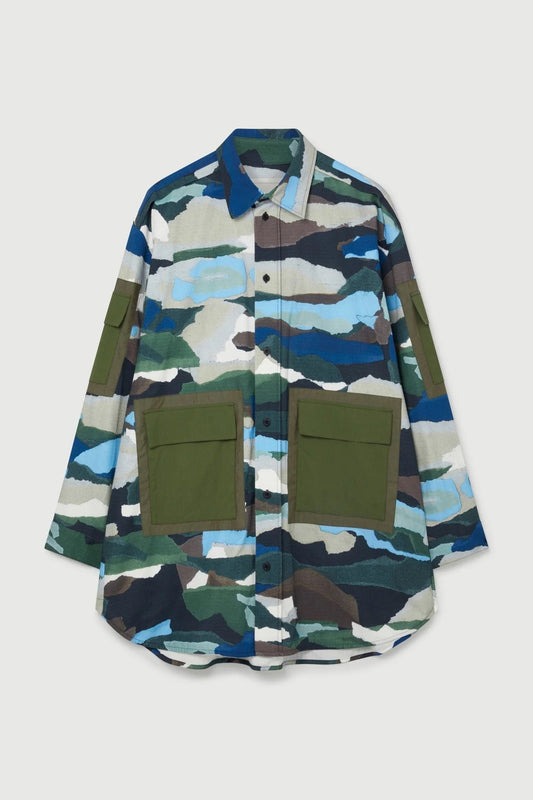 toogood - THE NAVIGATOR SHIRT PRINTED RIPSTOP - TORN PAPER CAMO