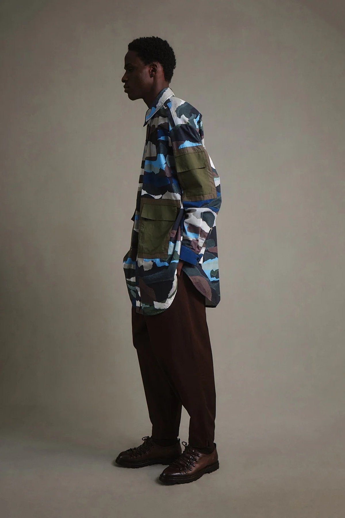 toogood - THE NAVIGATOR SHIRT PRINTED RIPSTOP - TORN PAPER CAMO