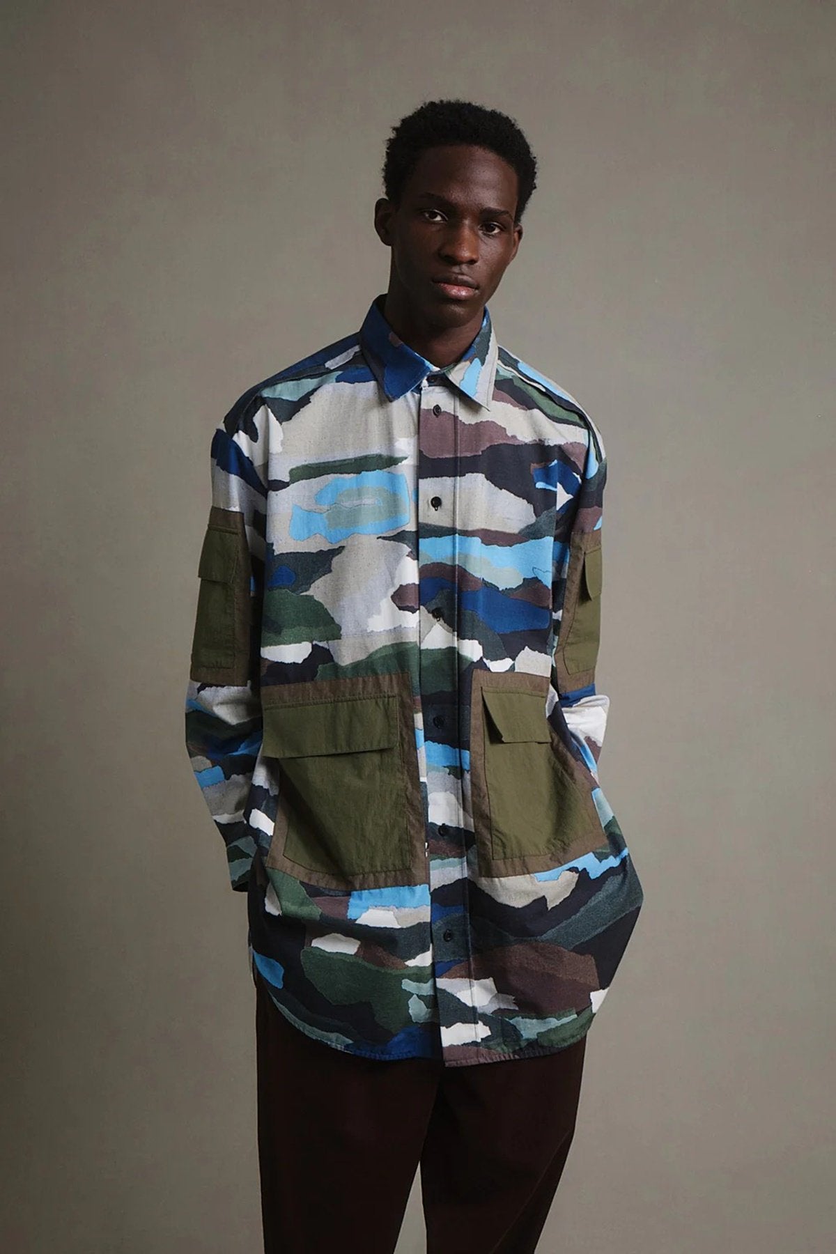 toogood - THE NAVIGATOR SHIRT PRINTED RIPSTOP - TORN PAPER CAMO