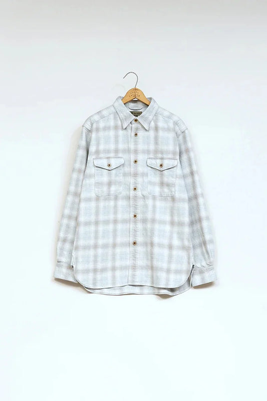 ◯ Nigel Cabourn - THARKAY SHIRT OMBRE NEL - LIGHT GRAY