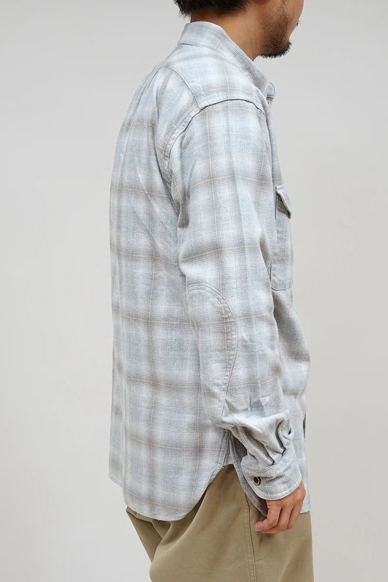 ◯ Nigel Cabourn - THARKAY SHIRT OMBRE NEL - LIGHT GRAY