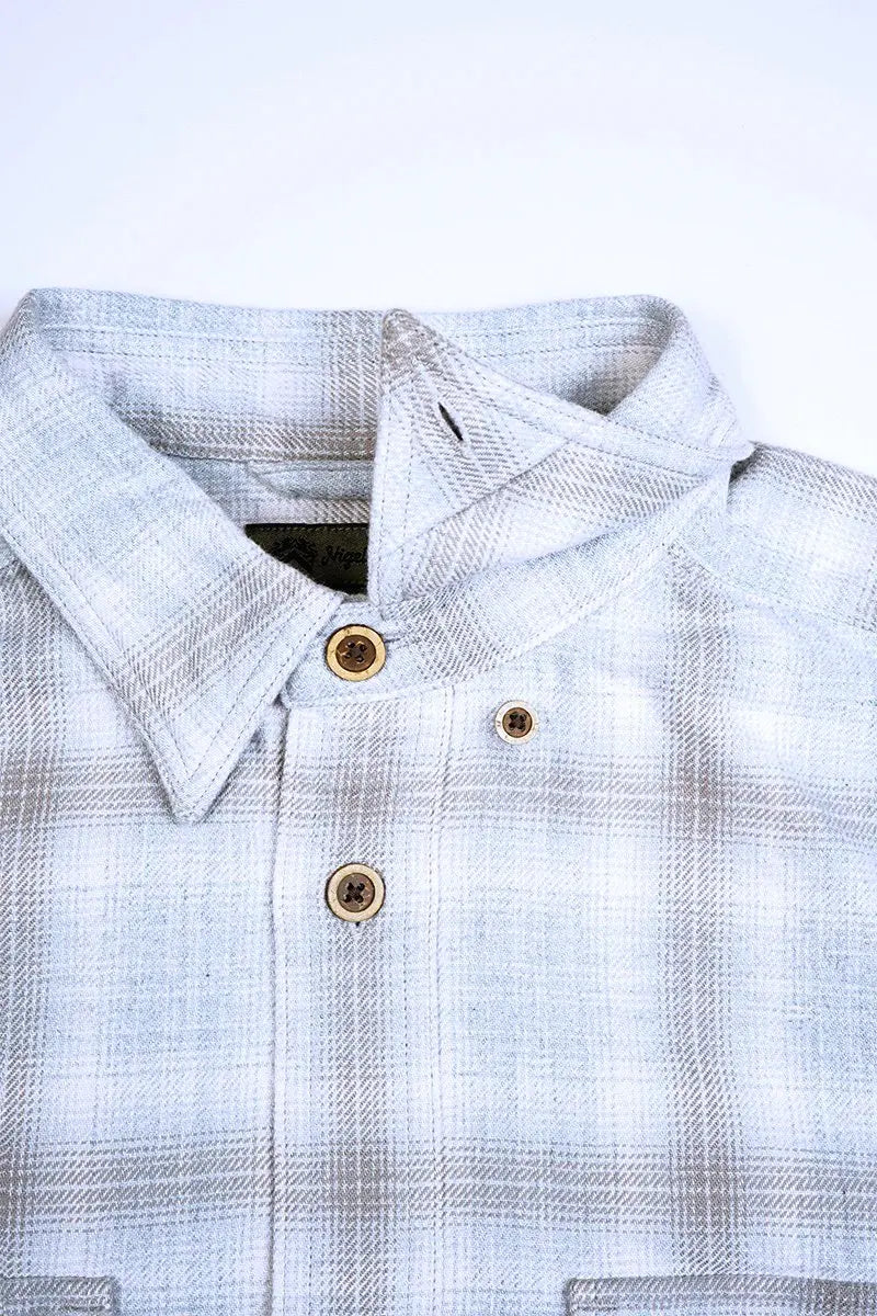 ◯ Nigel Cabourn - THARKAY SHIRT OMBRE NEL - LIGHT GRAY