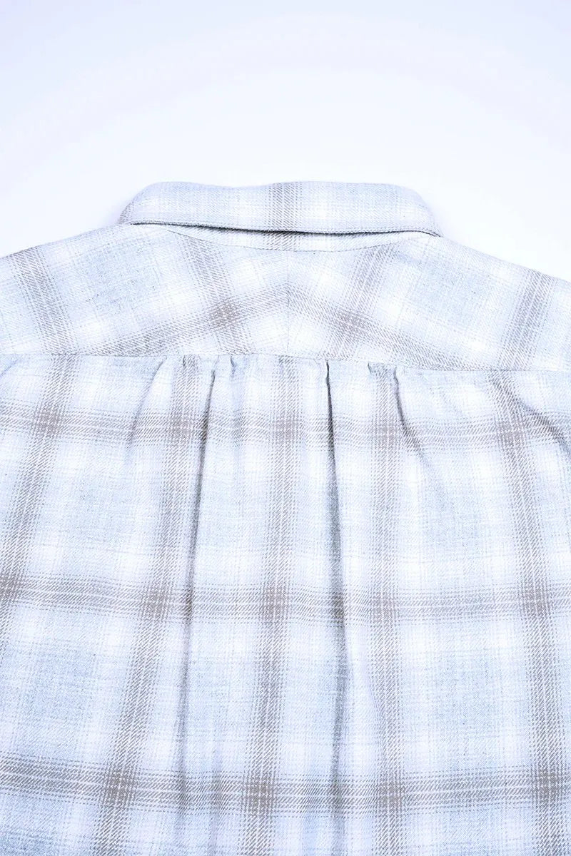 ◯ Nigel Cabourn - THARKAY SHIRT OMBRE NEL - LIGHT GRAY