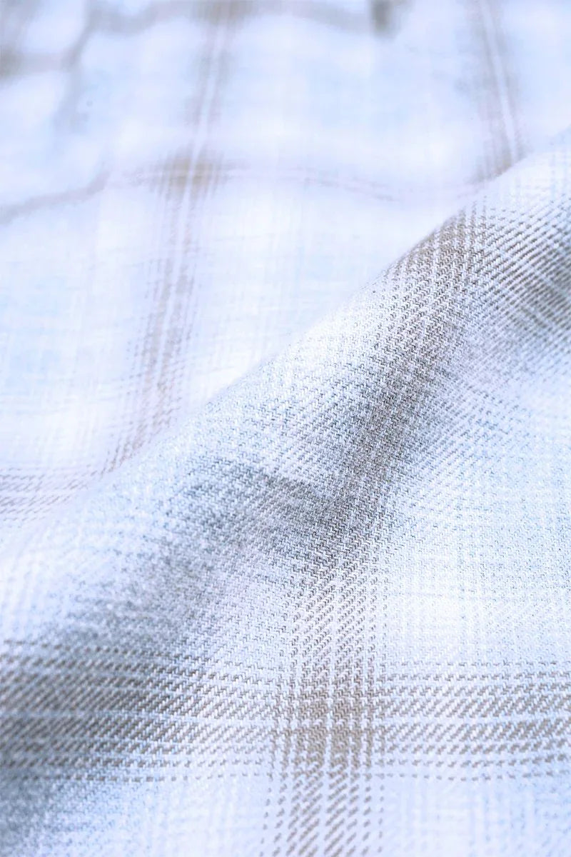 ◯ Nigel Cabourn - THARKAY SHIRT OMBRE NEL - LIGHT GRAY