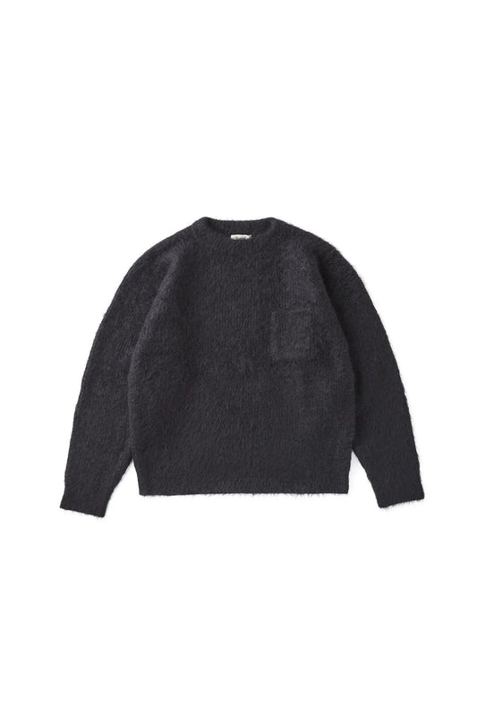 ○OLD JOE - BLENDED ALPAKA MOCK-NECK SWEATER - ONYX BLACK