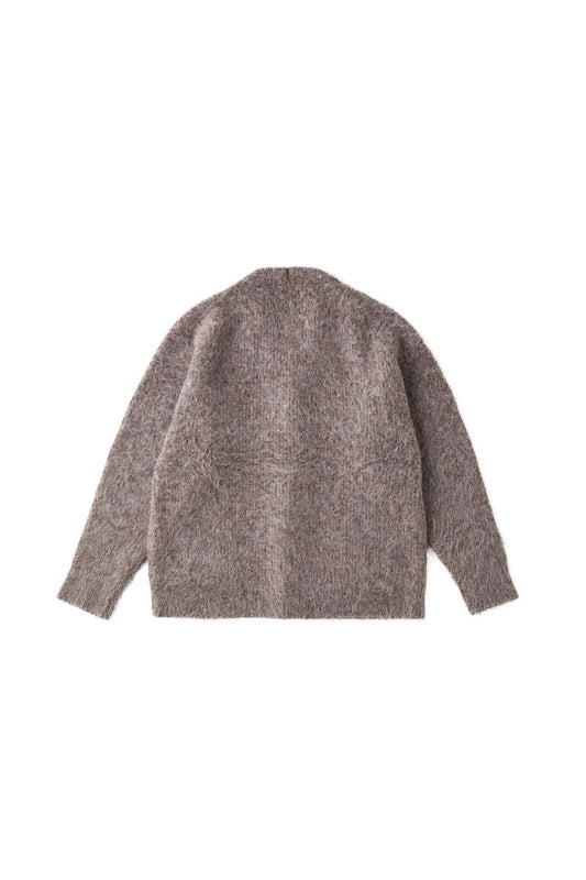 ○OLD JOE - BLENDED ALPAKA CARDIGAN - BARK BROWN