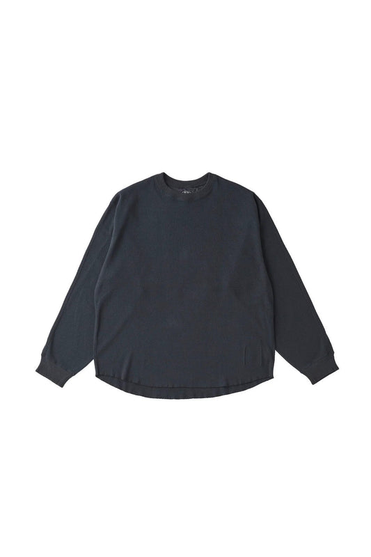 ○OLD JOE - CREW-NECK SILK NEP RIBED TOPS - ONYX BLACK