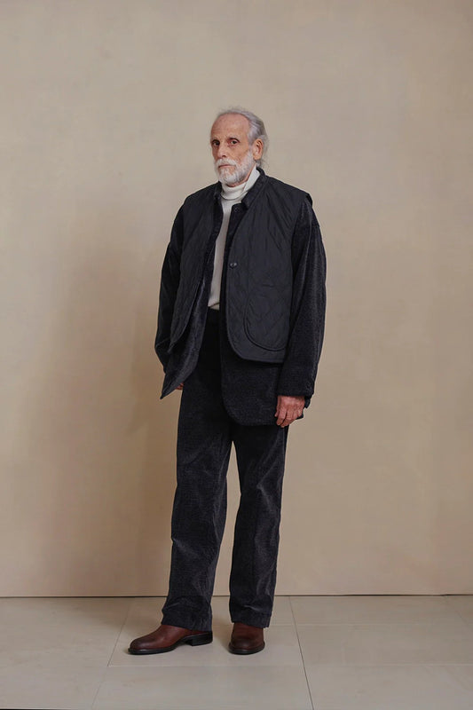 ○OLD JOE - TURTLE-NECK SILK NEP RIBED TOPS - NATURAL