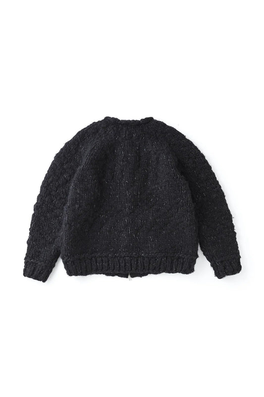 ○OLD JOE - BOTTLE-NECK HAND COWCHAIN SWEATER - BLACK