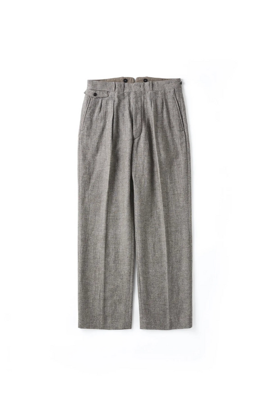 OLD JOE - DOUBLE-PLEATED DRAPE TROUSER - FANCY HERRINGBONE