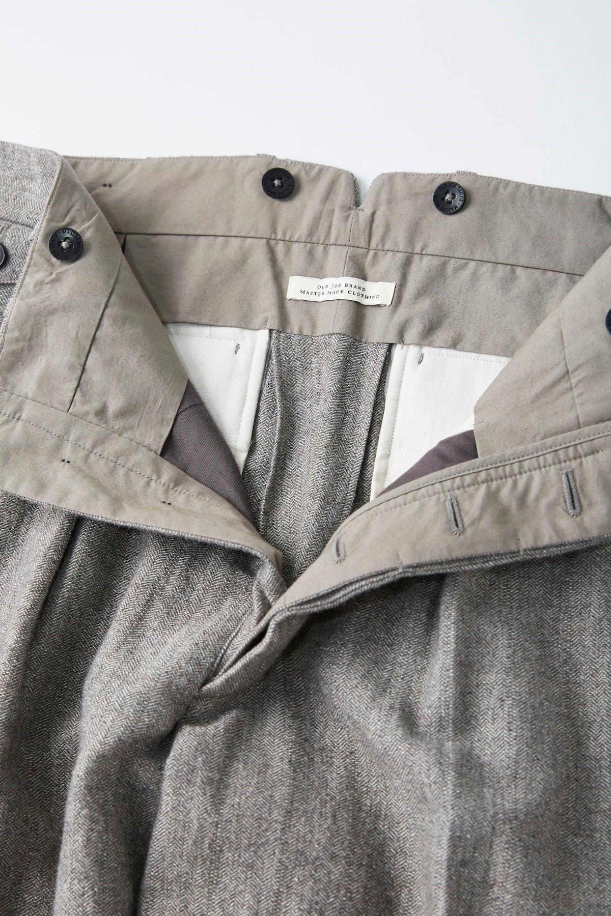 ○OLD JOE - DOUBLE-PLEATED DRAPE TROUSER - FANCY HERRINGBONE