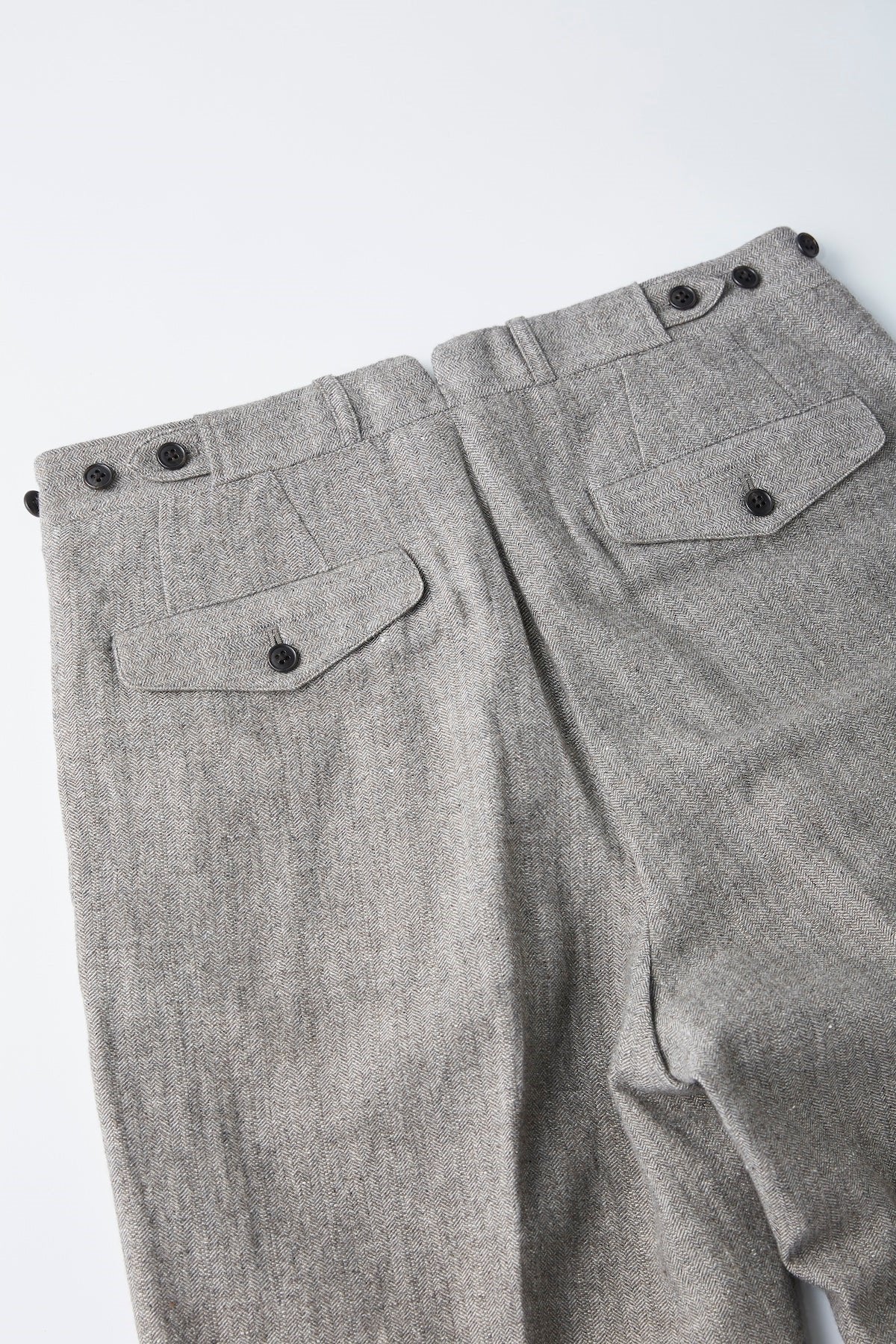 ○OLD JOE - DOUBLE-PLEATED DRAPE TROUSER - FANCY HERRINGBONE