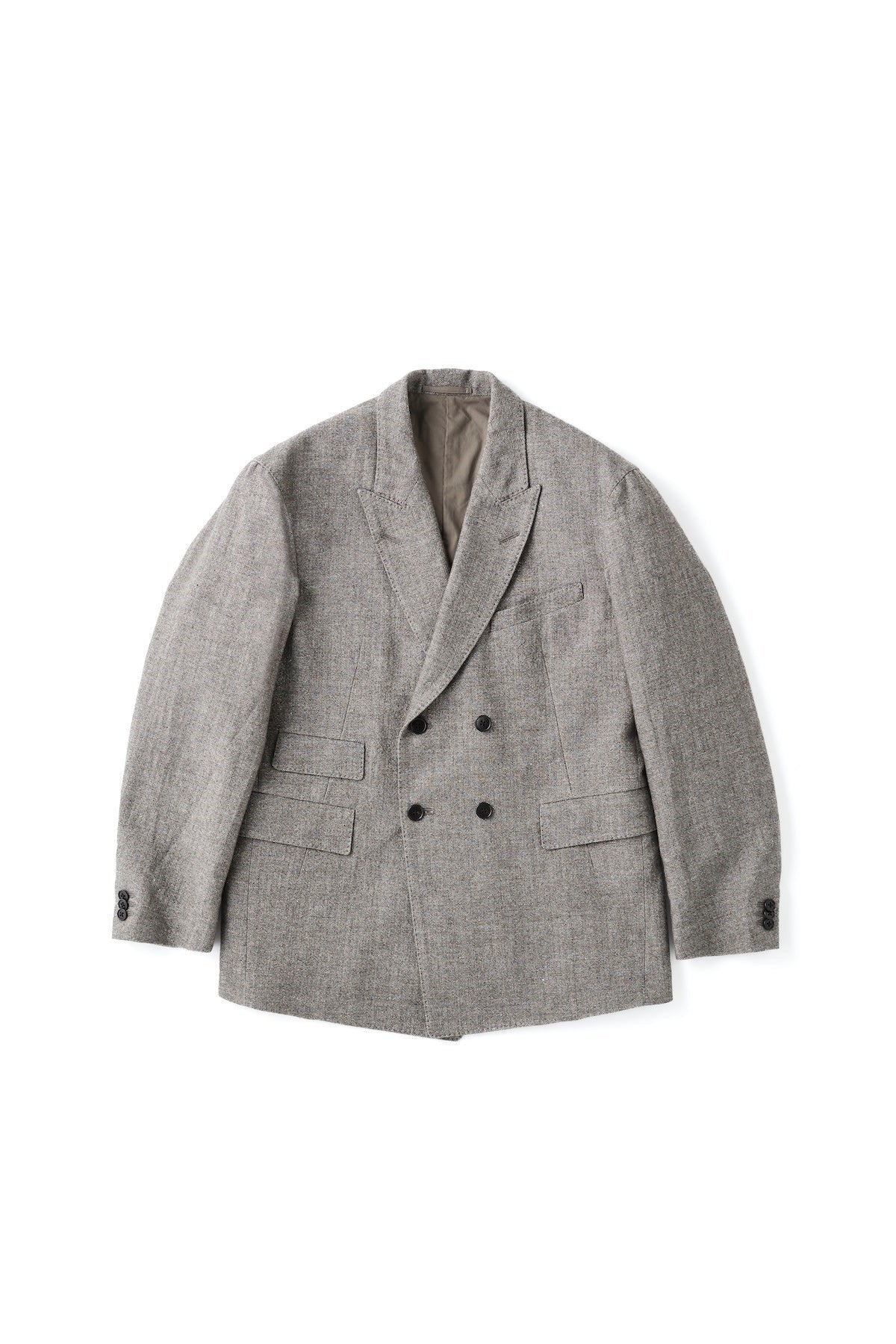 ○OLD JOE - DOUBLE-BREASTED SWING JACKET - FANCY HERRINGBONE